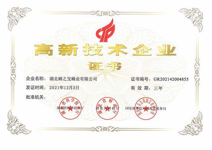 高新技術(shù)企業(yè)證書